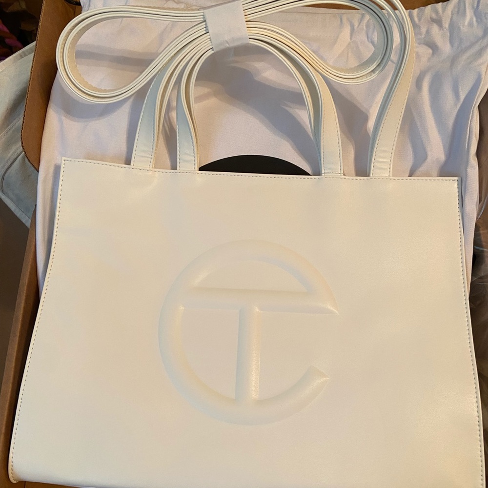 NWT White Telfar Medium Shopping Tote